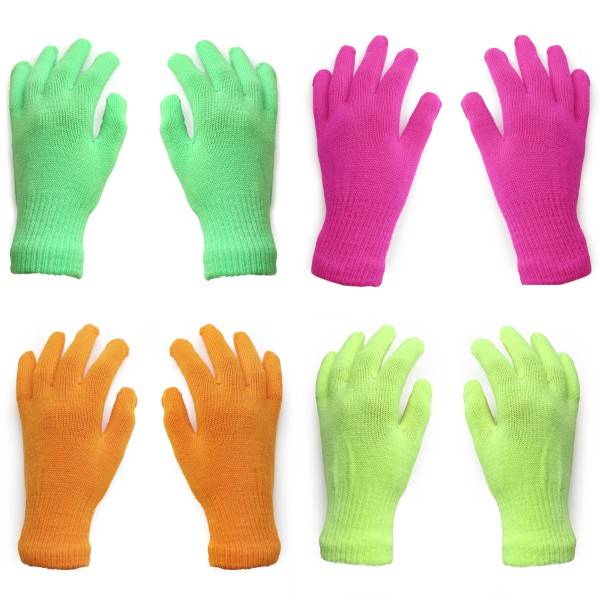 Sonia Originelli Strickhandschuhe Neon bunt knallig ungefüttert dehnbar unisex Lagerräumung