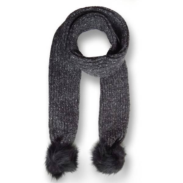 Sonia Originelli Schal Kunstfell Bommel Wolle Polyacryl Meliert Winter Super Sparpreis