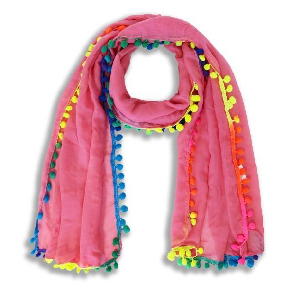 Sonia Originelli Schal Langschal "Bommel" Neon Bunt Sommer Begrenzte Freigabe
