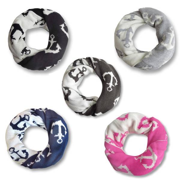 Sonia Originelli Winterschal Loop Schlauch Anker maritim Strickschal Rundschal wendbar Super Rabatt