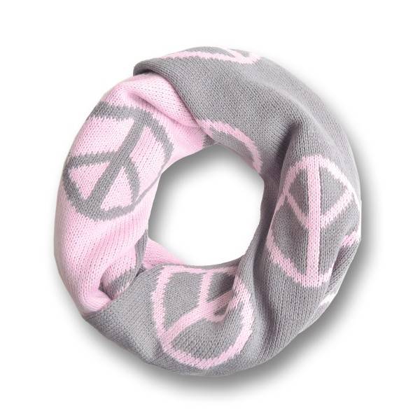 Sonia Originelli Winterschal Loop Schlauch Peace Frieden Strickschal Rundschal wendbar