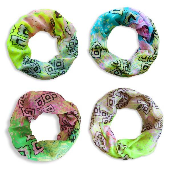 Sonia Originelli Schal Loop "Raute" neon Rundschal Sommer Online