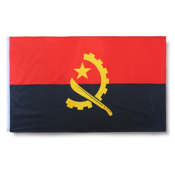 Sonia Originelli Angola Fahne Flagge 90 x 150 cm Fanartikel Hissfahne Ösen WM EM