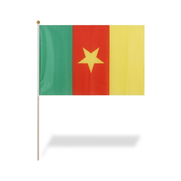 Sonia Originelli 10er Set Fahne Flagge Winkfahne "Kamerun" Cameroon Handfahne EM WM Neuheiten