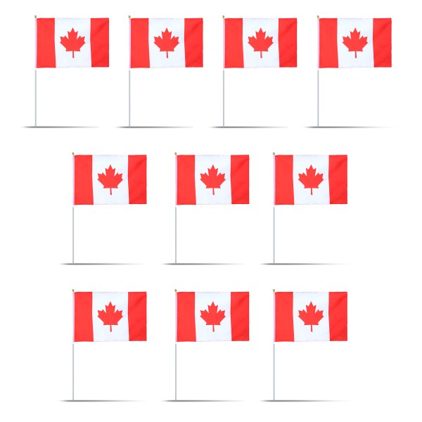 Sonia Originelli 10er Set Fahne Flagge Winkfahne "Kanada" Canada Handfahne EM WM