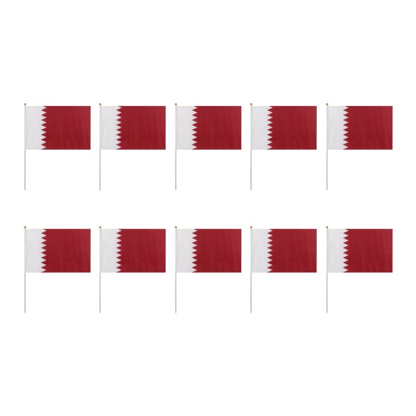 Sonia Originelli 10er Set Fahne Flagge Winkfahne "Katar" Qatar Handfahne EM WM