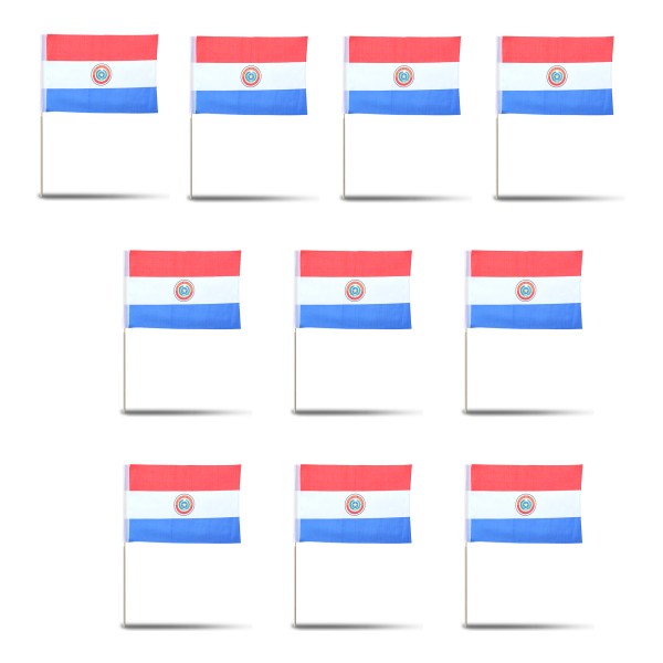 Sonia Originelli 10er Set Fahne Flagge Winkfahne "Paraguay" Handfahne EM WM