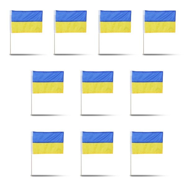 Sonia Originelli 10er Set Fahne Flagge Winkfahne "Ukraine" Handfahne EM WM Letzte 2 Tage