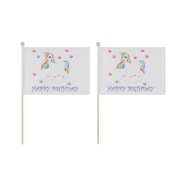 Sonia Originelli 2 er Set Tischfähnchen "Einhorn" Happy Birthday Unicorn Vierteljährliche Förderung