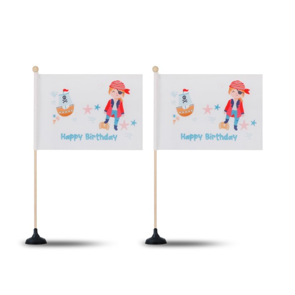 Sonia Originelli 2 er Set Tischfähnchen "Pirat" Happy Birthday Geburtstag Schatz Seeräuber Fabrikladen