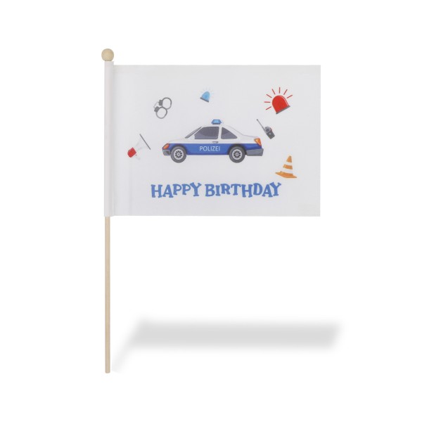 Sonia Originelli 2 er Set Tischfähnchen "Polizei" Happy Birthday Kindergeburtstag Tischdeko Begrenzt auf 3 Tage