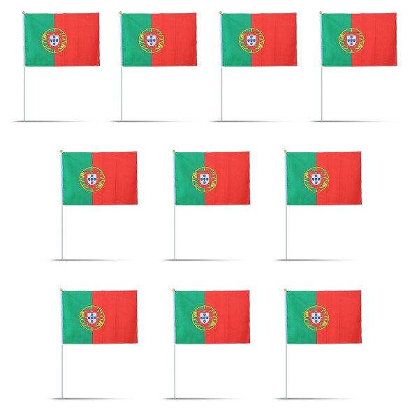 Sonia Originelli 10er Set Fahne Flagge Winkfahne "Portugal" Handfahne EM WM Online
