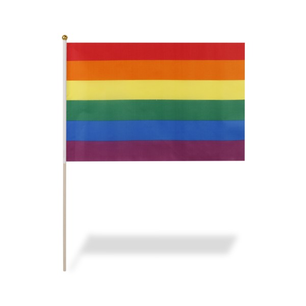 Sonia Originelli 10er Set Fahne Flagge Winkfahne "Regenbogen" Rainbow Handfahne EM WM Outlet