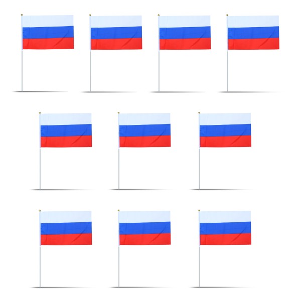 Sonia Originelli 10er Set Fahne Flagge Winkfahne "Russland" Russia Handfahne EM WM