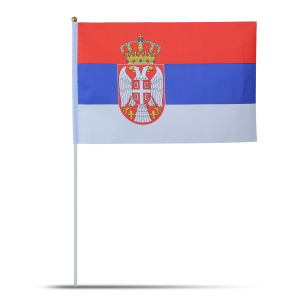 Sonia Originelli 10er Set Fahne Flagge Winkfahne "Serbien" Serbia Handfahne EM WM Blitzverkäufe
