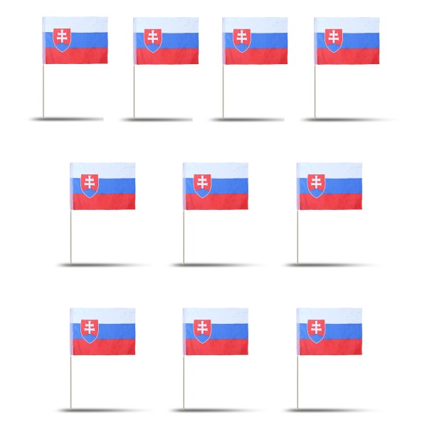 Sonia Originelli 10er Set Fahne Flagge Winkfahne "Slowakei" Slovakia Handfahne EM WM