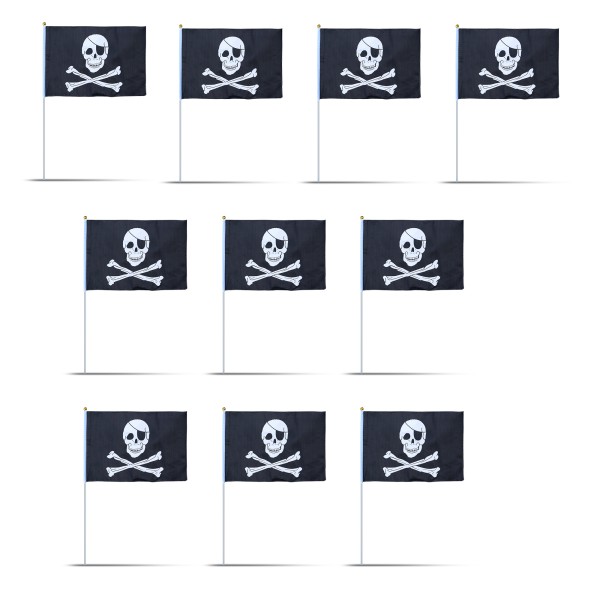 Sonia Originelli 10er Set Fahne Flagge Winkfahne "Totenkopf" Skull Handfahne EM WM Rabatt