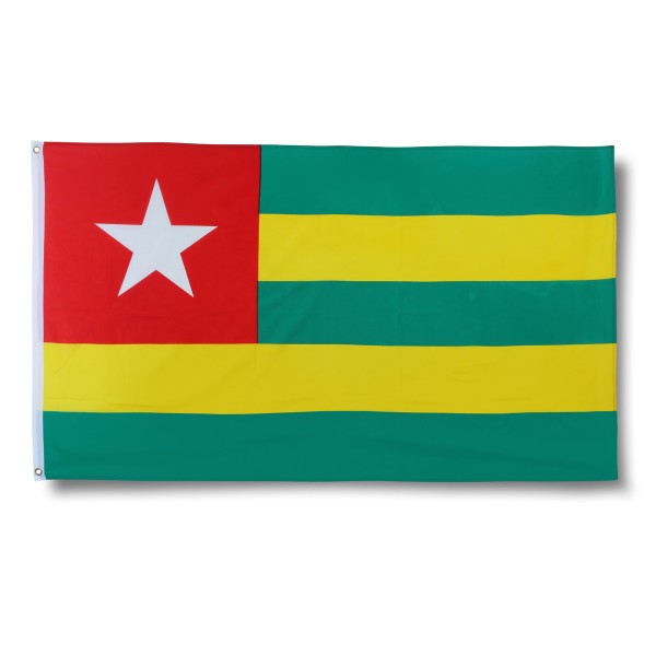 Sonia Originelli Togo Fahne Flagge 90 x 150 cm Fanartikel Hissfahne Ösen WM EM