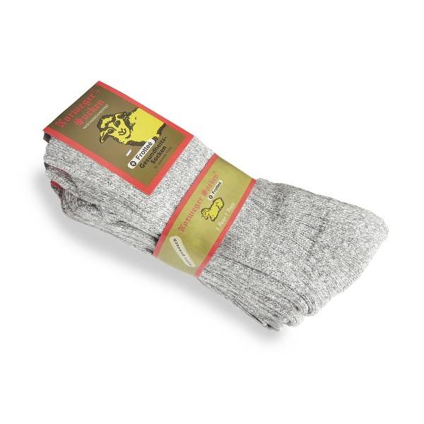 Sonia Originelli 3 Paar Norweger Woll-Socken grau meliert Frotté Sohle Gesundheitssocken