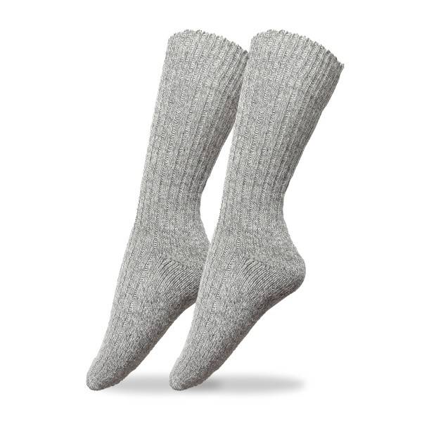 Sonia Originelli 3 Paar Norweger Woll-Socken grau meliert Frotté Sohle Gesundheitssocken Blitzangebot