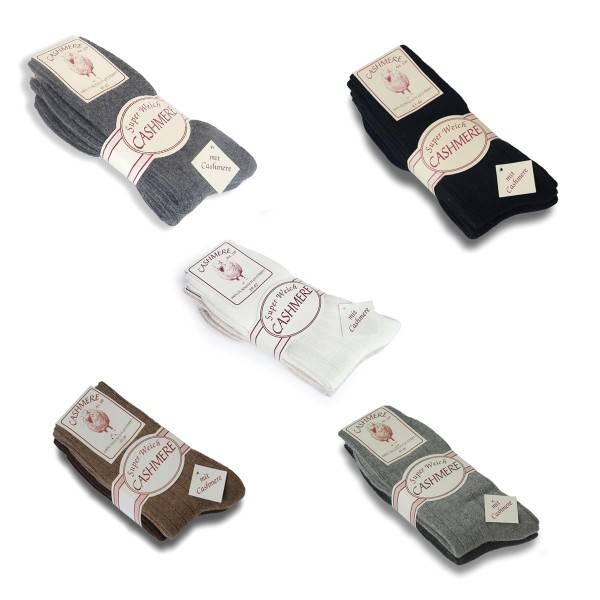 Sonia Originelli 2 Paar Kaschmirsocken "Premium" Strümpfe Schafwolle Unisex Super Sparpreis