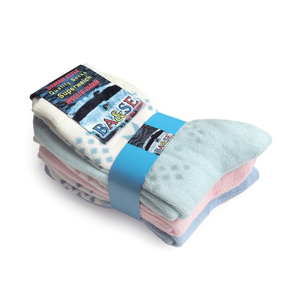 Sonia Originelli 3 Paar Damensocken "Eisblume" mit leichtem Innenplüsch mollig warm