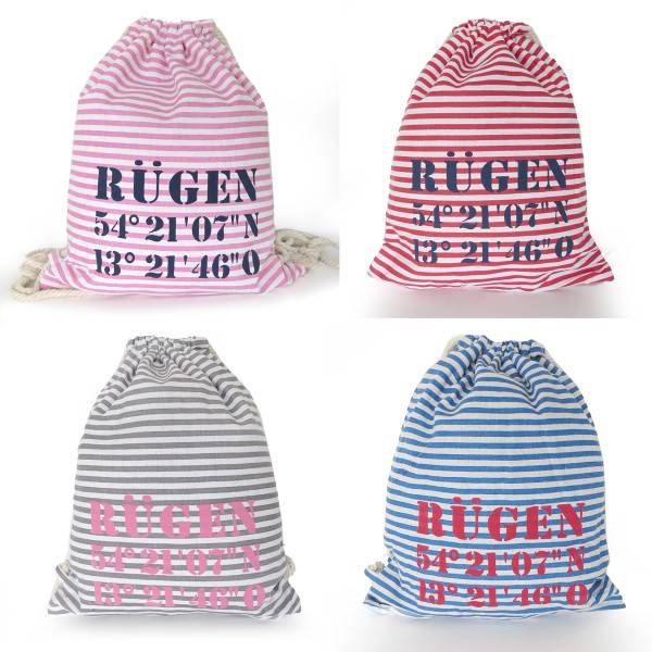 Sonia Originelli City-Turnbeutel "Rügen" Maritim Strand Beach Rucksack 50% Rabatt mit kostenlosem Versand