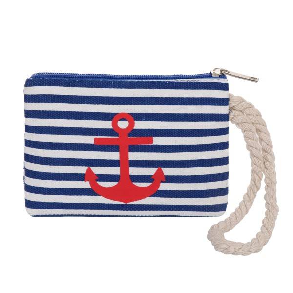 Sonia Originelli Geldbeutel "Anker" Mini Tasche Maritim Streifen Kordel Im Verkauf