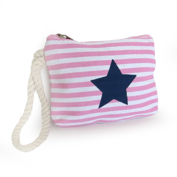 Sonia Originelli Geldbeutel "Stern" Mini Tasche Maritim Streifen Kordel zollfrei