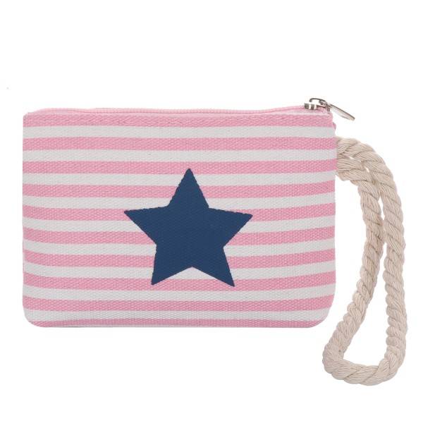 Sonia Originelli Geldbeutel "Stern" Mini Tasche Maritim Streifen Kordel zollfrei