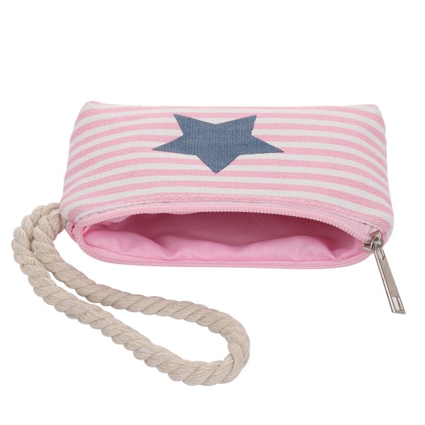 Sonia Originelli Geldbeutel "Stern" Mini Tasche Maritim Streifen Kordel zollfrei
