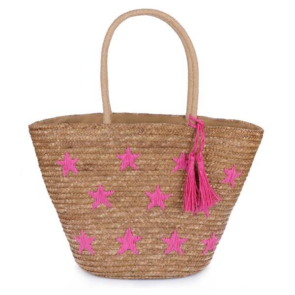 Sonia Originelli Korbtasche "Mini Sterne" Stickerei Quastenverzierung Shopper Sommer