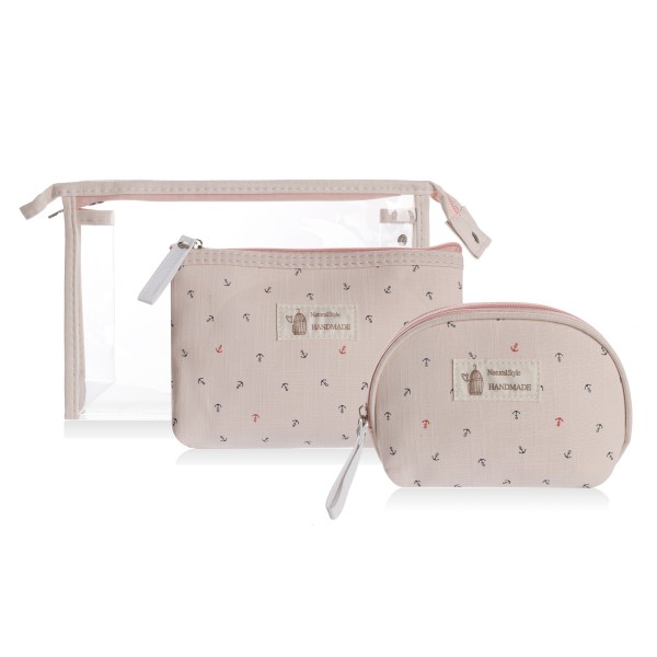 Sonia Originelli Kosmetiktaschen Set maritim Anker Clutch Täschchen Schminkbeutel