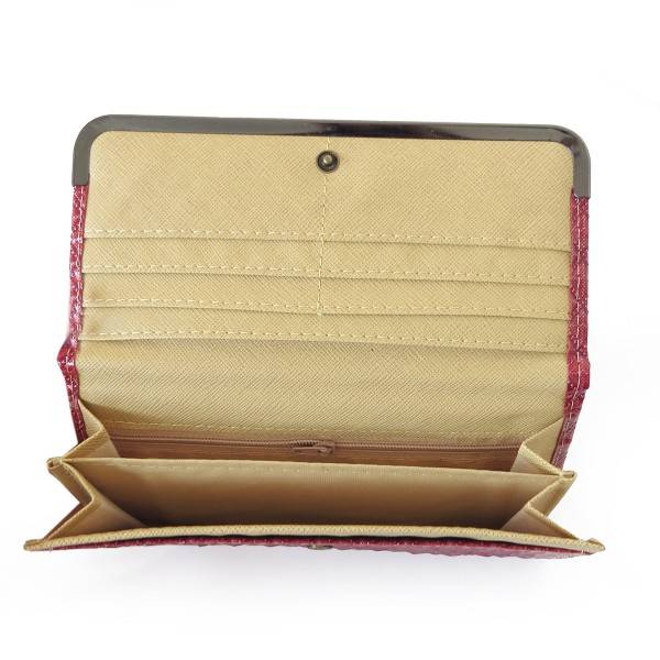 Sonia Originelli Portemonnaie Damen Geldbörse Clutch glänzend Lack 3D Optik Rauten Blitzverkäufe