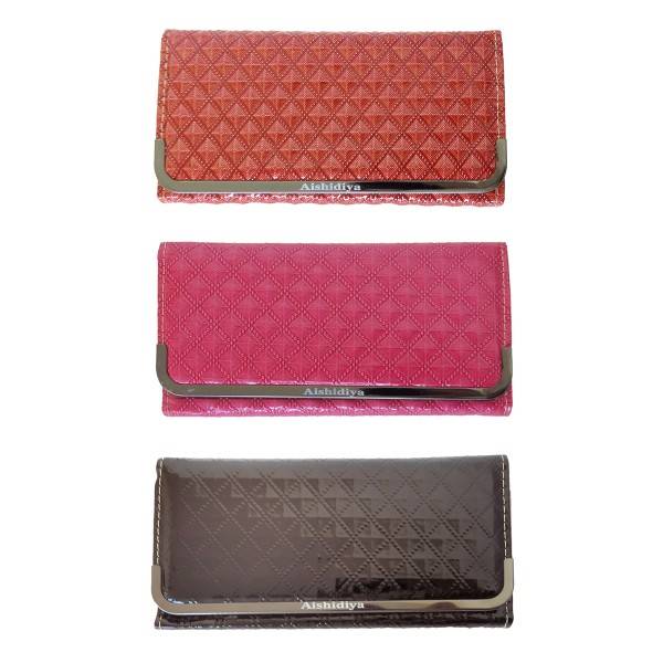 Sonia Originelli Portemonnaie Damen Geldbörse Clutch glänzend Lack 3D Optik Rauten Blitzverkäufe