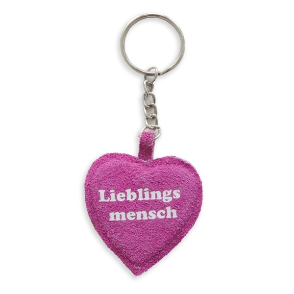 Sonia Originelli Schlüsselanhänger "Lieblingsmensch" Leder Anhänger Wildleder