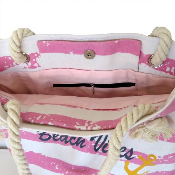 Sonia Originelli Shopper "Beach Vibes" Vintage Strand Sommer Tasche Streifen Anker Begrenztes Angebot