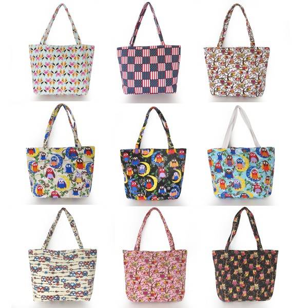 Sonia Originelli Shopper bedruckt Eule Elefant Fuchs USA Einkaufstasche Strandtasche Online Shopping