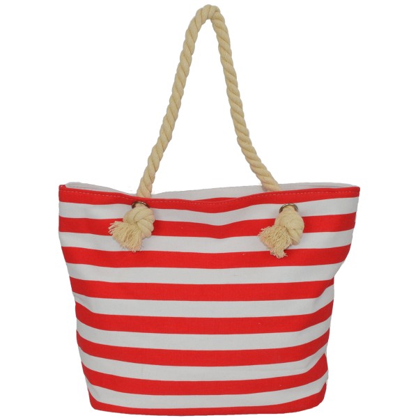 Sonia Originelli Shopper Blockstreifen Anker mit Seil Kordeln Strandtasche Canvas Exklusivangebot