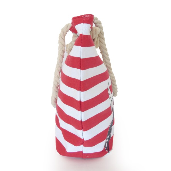Sonia Originelli Shopper Blockstreifen Anker mit Seil Kordeln Strandtasche Canvas Exklusivangebot