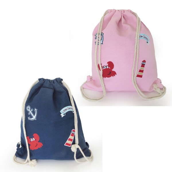 Sonia Originelli Turnbeutel Patches Aufnäher Gymbag maritim Anker Krabbe Baumwolle Große Rabatte