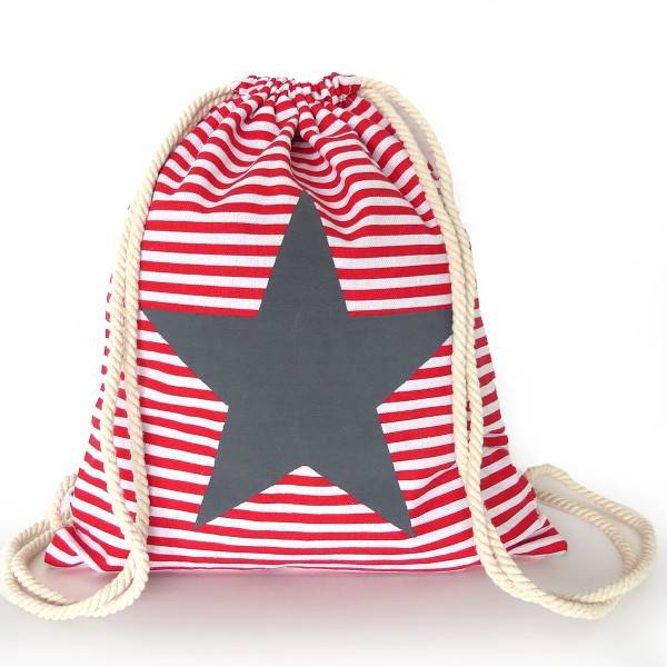 Sonia Originelli Turnbeutel Stern maritim gestreift Strand Beach Rucksack