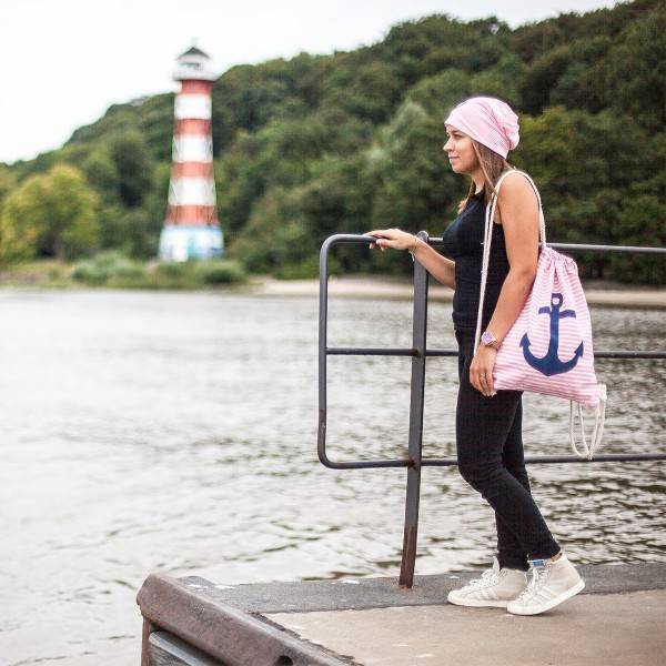 Sonia Originelli Turnbeutel Stern maritim gestreift Strand Beach Rucksack Bestseller