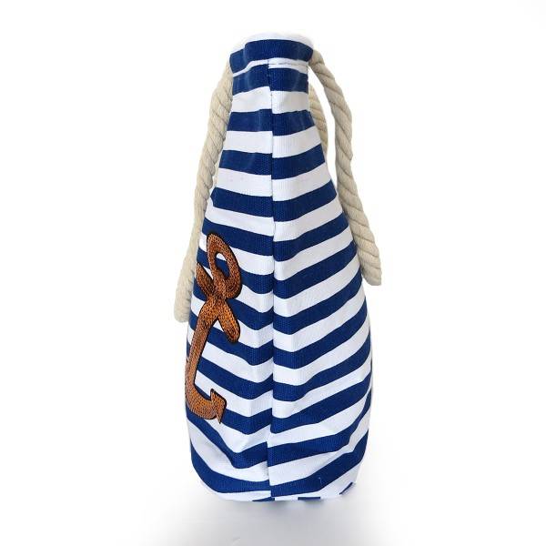 Sonia Originelli Strandtasche maritim gestreift mit Patch Aufnähern "Borkum" Zeitbegrenzte Promotion
