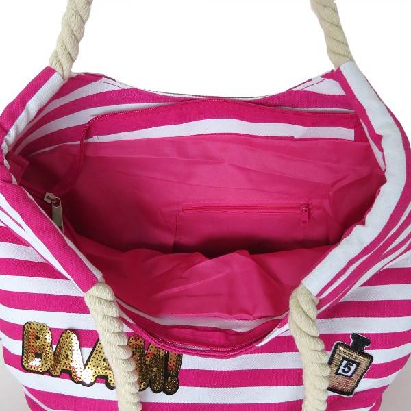 Sonia Originelli Strandtasche maritim gestreift mit Patch Aufnähern BAAM! Bis zu 65% Rabatt