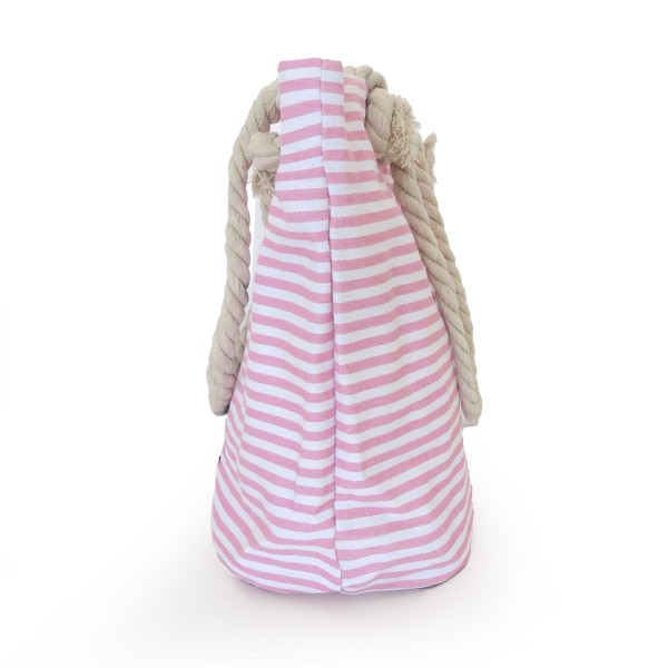 Sonia Originelli Strandtasche maritim gestreift Sternprint Seilkordel Reißverschluss Shopper Sonderangebot der Fabrik