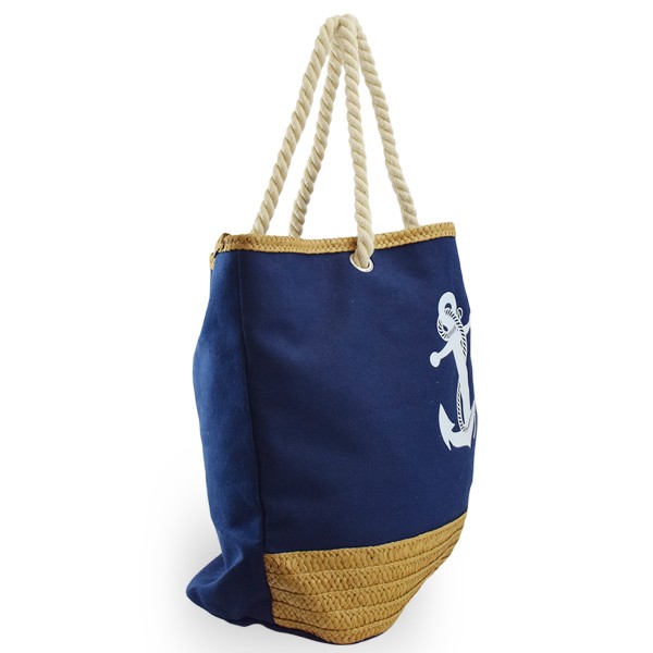 Sonia Originelli Strandtasche Shopper Anker Uni Bast Maritim gestreift Seilkordel Discount Store für neue Produkte