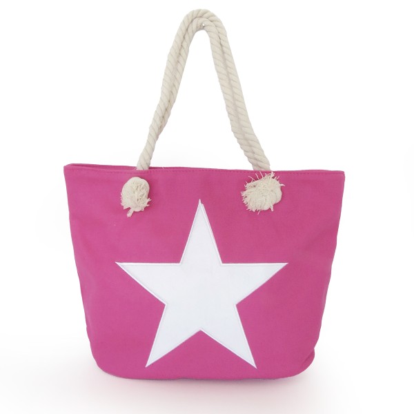 Sonia Originelli Strandtasche Stern bestickt Seilkordel maritim Shopper Tragetasche Nur noch ein Tag übrig