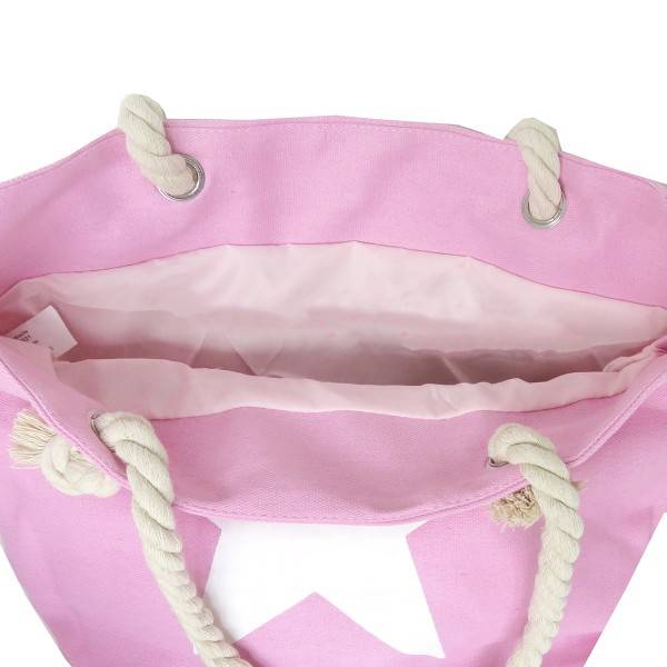 Sonia Originelli Strandtasche uni mit Sternaufdruck Seilkordeln Shopper Riesige Rabatte