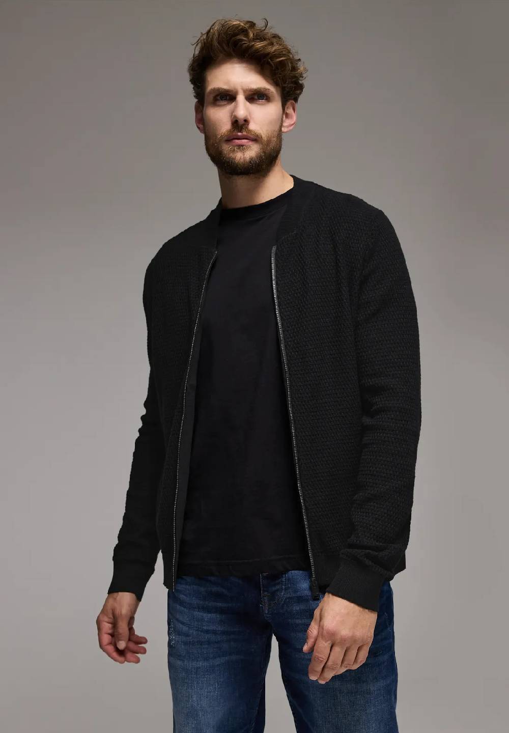 Street One Strukturjacke mit Zipper Tägliche Deals